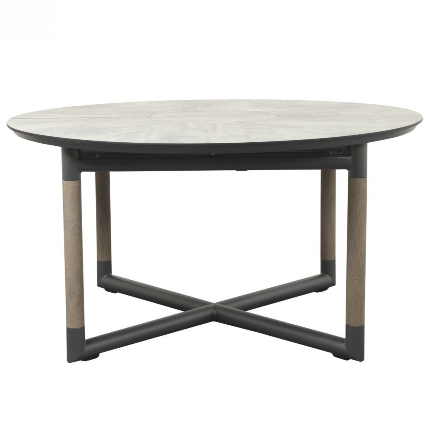 Table ronde extensible grise BASTINGAGE 