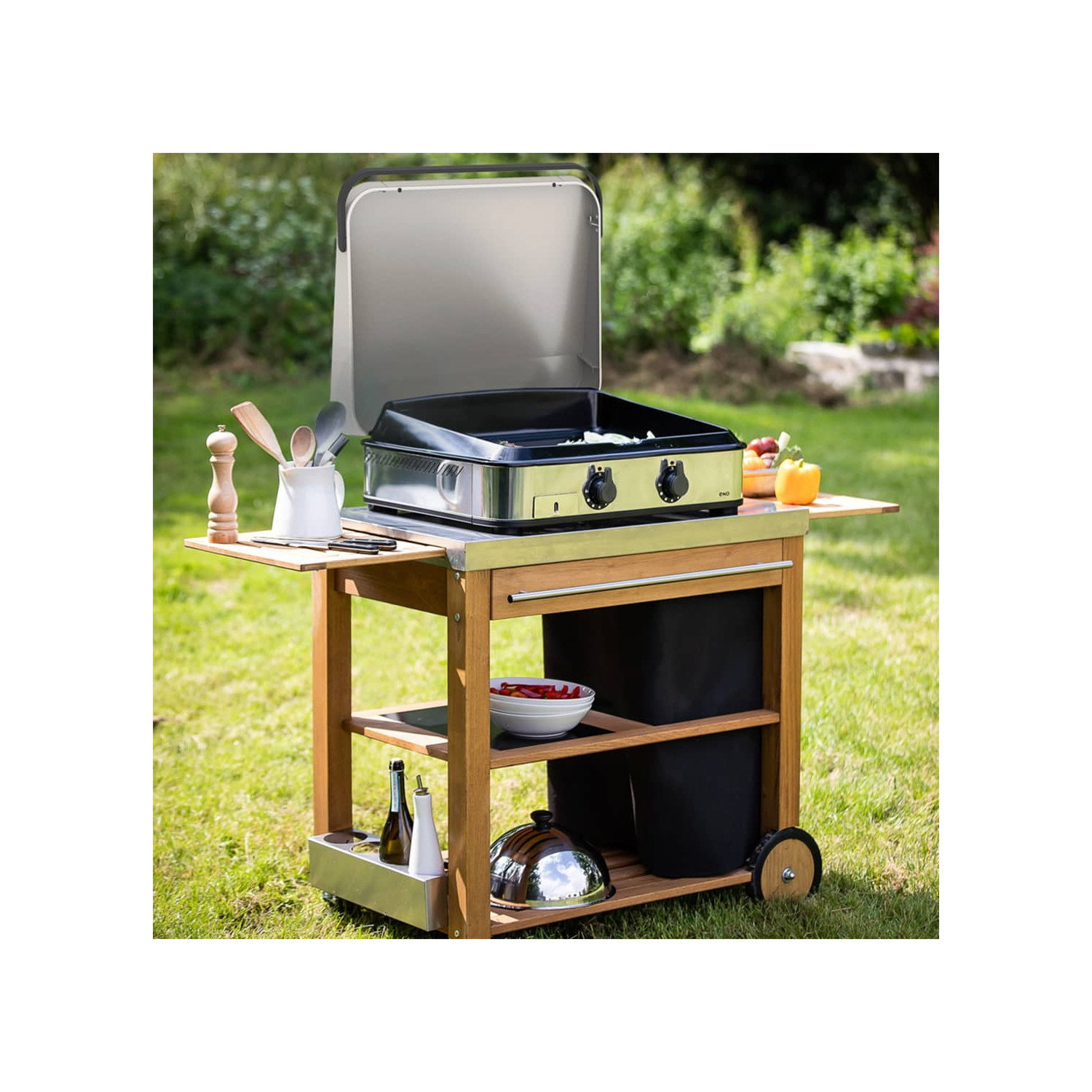 ENOSIGN 65 stainless steel gas plancha ENO with lid