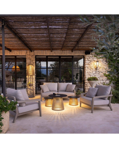 Les Jardins TECKA solar Ø70 cm lighted coffee table 