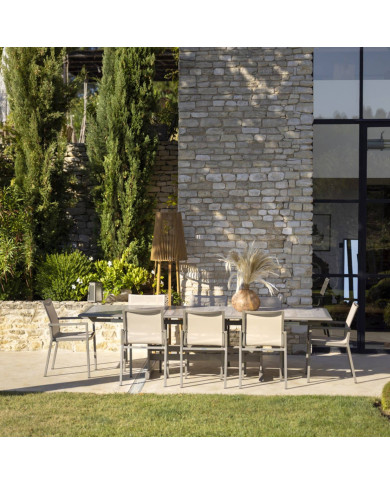 Les JardinsHEGOA Muscade 190/280 cm ceramic extensible table 