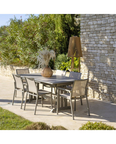 Les JardinsHEGOA Muscade 190/280 cm ceramic extensible table 