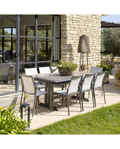 Les Jardins HEGOA 190/280 cm grey ceramic extensible table 