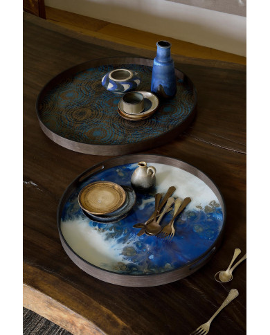 Plateau en miroir BEADS Seaside Ø61cm Ethnicraft