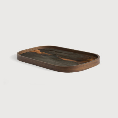 ORGANIC rectangle glass tray Ethnicraft