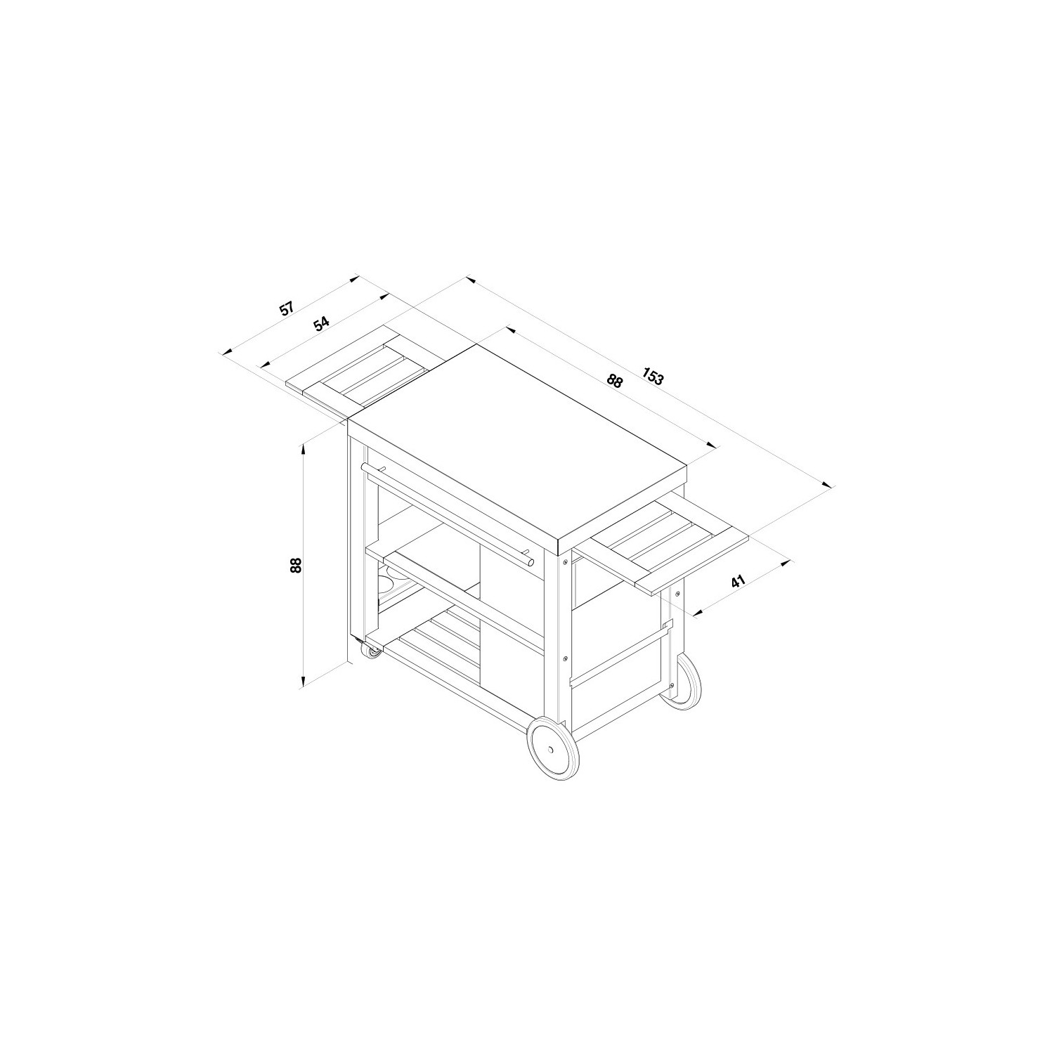 Desserte en bois et inox MOBILOT Eno