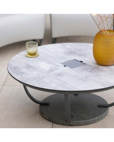 Les Jardins JET STREAM grey solar illuminated coffee table