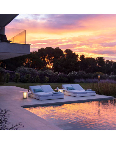 Table basse lumineuse ronde TECKALU solaire Les Jardins