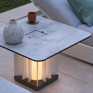 Les Jardins TECKALU solar square illuminated coffee table 