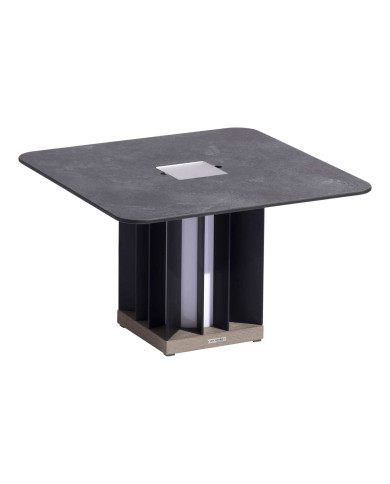 Table basse lumineuse carrée TECKALU solaire Les Jardins
