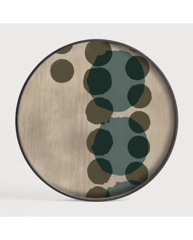 Plateau en verre LAYERED DOTS rond Ethnicraft
