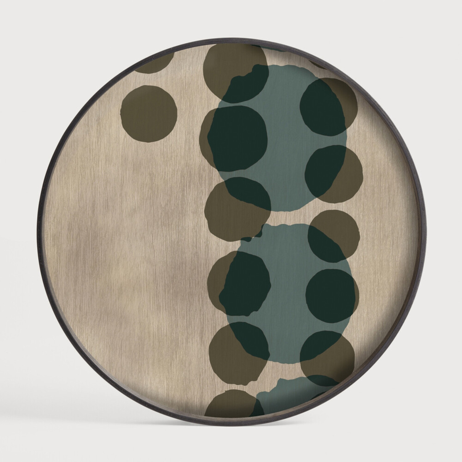 Plateau en verre LAYERED DOTS rond Ethnicraft