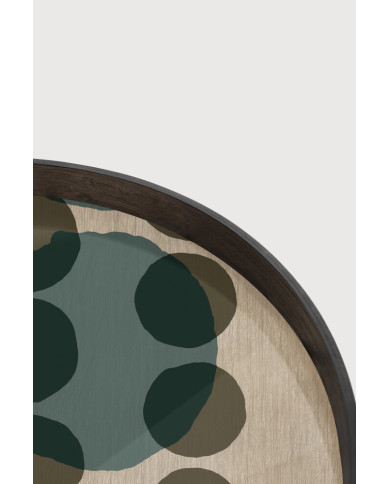 Plateau en verre LAYERED DOTS rond Ethnicraft
