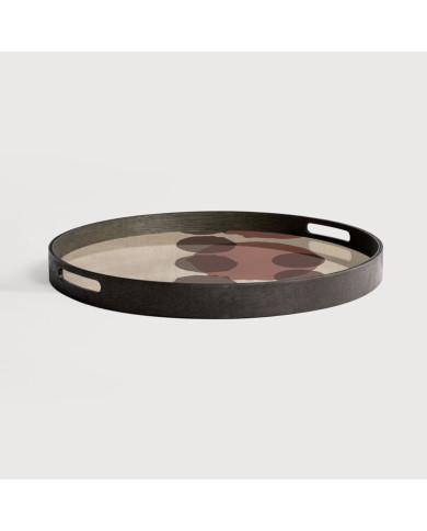 Plateau en verre LAYERED DOTS rond Ethnicraft