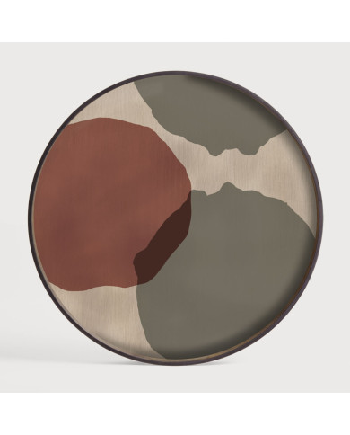 OVERLAPPING DOTS round glass tray Ethnicraft