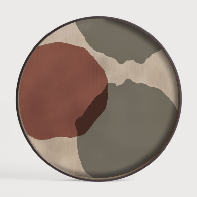 OVERLAPPING DOTS round glass tray Ethnicraft