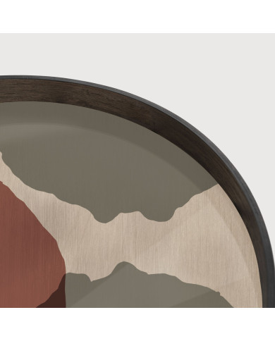 OVERLAPPING DOTS round glass tray Ethnicraft