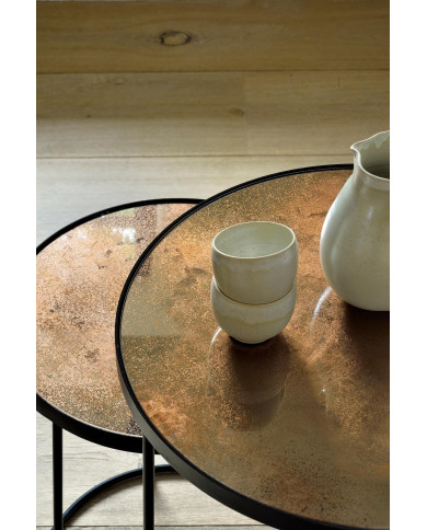 NESTING Ethnicraft mirror nesting side table set