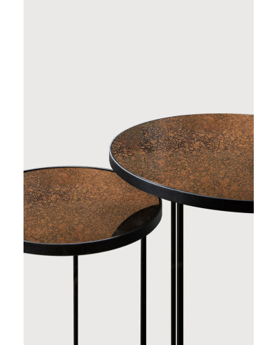 NESTING Ethnicraft mirror nesting side table set