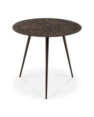 Set of Ethnicraft round occasional tables with S and L tops