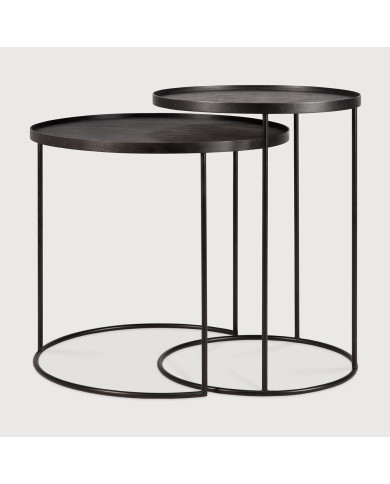 Set de tables d'appoint rondes à plateaux S et L Ethnicraft