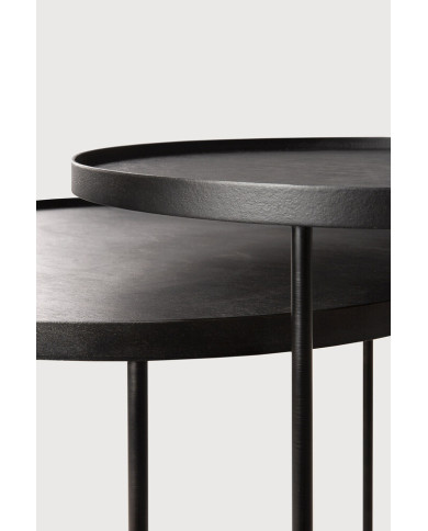 Set de tables d'appoint rondes à plateaux S et L Ethnicraft