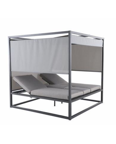 CUBE dark grey daybed by Les Jardins du Sud