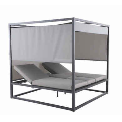 CUBE dark grey daybed by Les Jardins du Sud