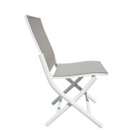 Chaise pliante GENÈVE blanc / gris clair Les Jardins du Sud
