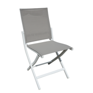 Chaise pliante GENÈVE blanc / gris clair Les Jardins du Sud