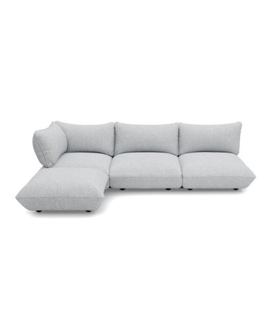 SUMO CORD RECYCLED Light Grey Melange Corner Sofa Fatboy