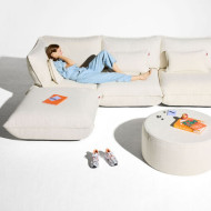 Salon d'angle SUMO BOUCLE RECYCLED Creme Fatboy