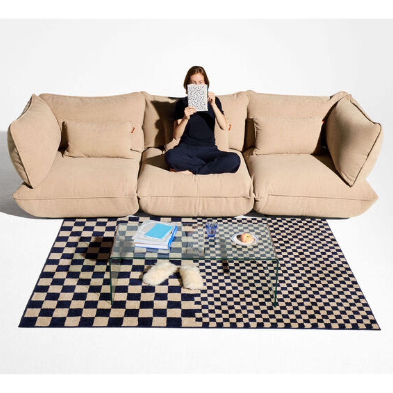 Grand canapé SUMO CORD RECYCLED Beige Fatboy