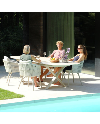 CANNES extendable oval ceramic table 250/310 cm by Les Jardins du Sud