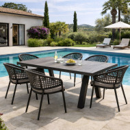 PRADO ceramic table 163/203 cm by Les Jardins du Sud