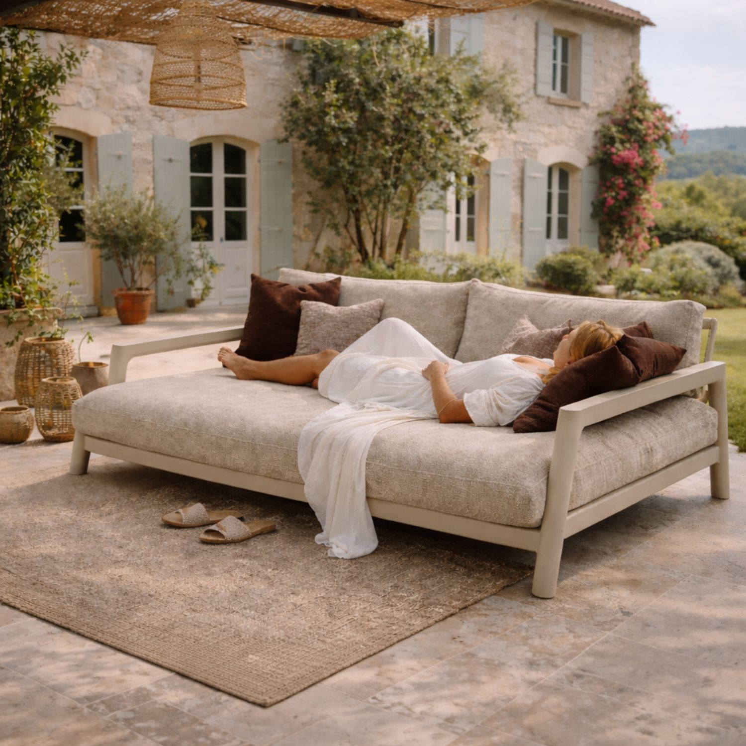 LIDO modular rope and aluminium sofa by Les Jardins du Sud