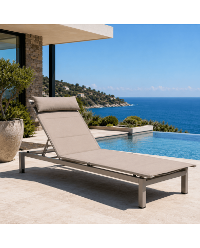 CORAL beige sun lounger by Les Jardins du Sud
