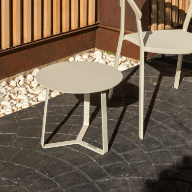Table d'appoint beige Ø44 cm VERONE Les Jardins du Sud
