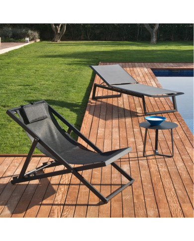 Table d'appoint anthracite Ø44 cm VERONE Les Jardins du Sud