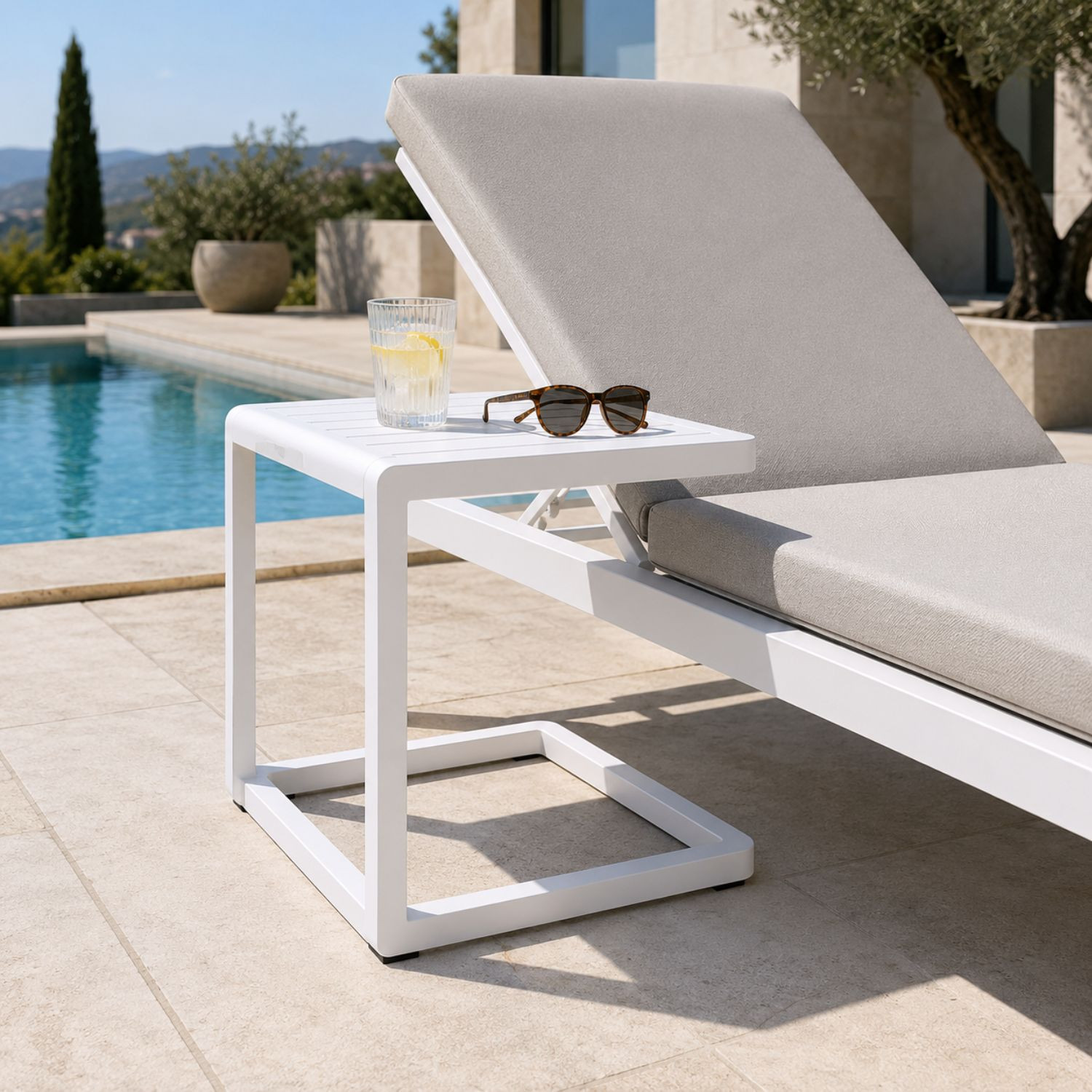 Table basse blanche CORAL Les Jardins du Sud