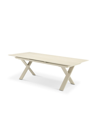 CANNES beige extendable table + 4 armchairs Les Jardins du Sud