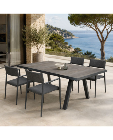 Table extensible PRADO + 4 fauteuils Les Jardins du Sud