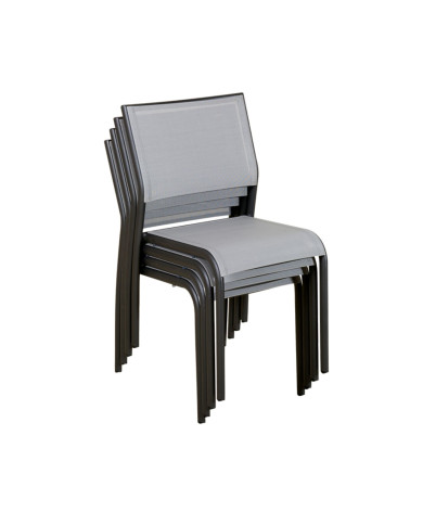 Chaise empilable TIMEO gris espace Les Jardins du Sud