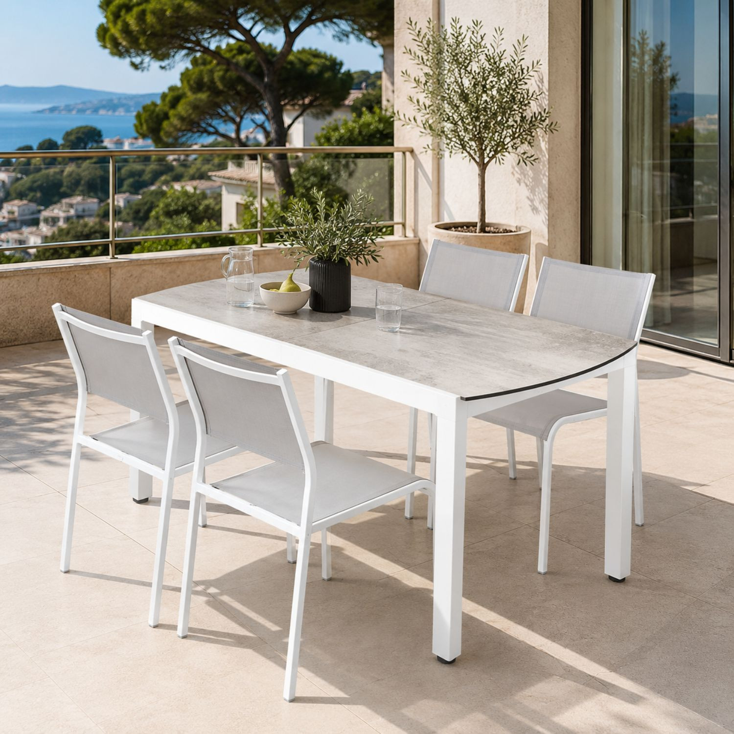TIMEO white stackable garden chair Les Jardins