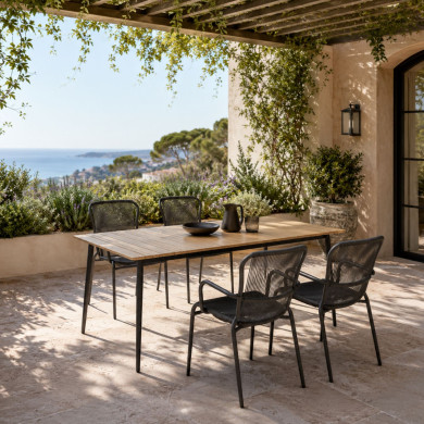 Table LEO Vincent Sheppard + 4 fauteuils LOOP fossil grey