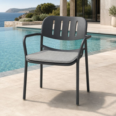 Fauteuil SUNNY anthracite Les Jardins du Sud