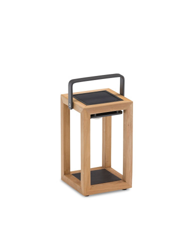 Lampe solaire SOLEA PM en teck Les Jardins du Sud