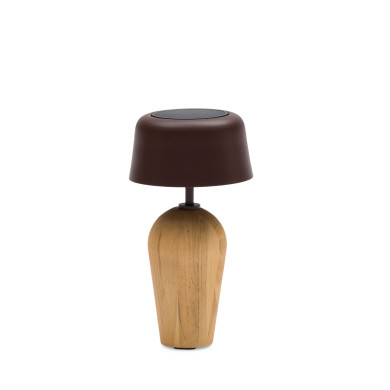 copy of SOLEA GM solar teak lamp Les Jardins du Sud