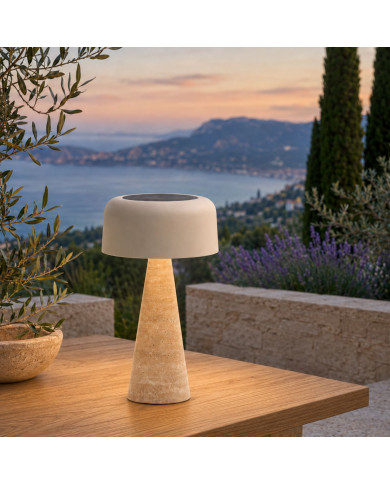 TERRA stone cone PM solar lamp Les Jardins du Sud