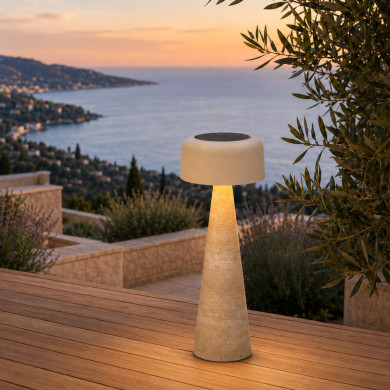 TERRA stone cone GM solar lamp Les Jardins du Sud