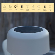 Lampe solaire TERRA cylindre pierre GM Les Jardins du Sud